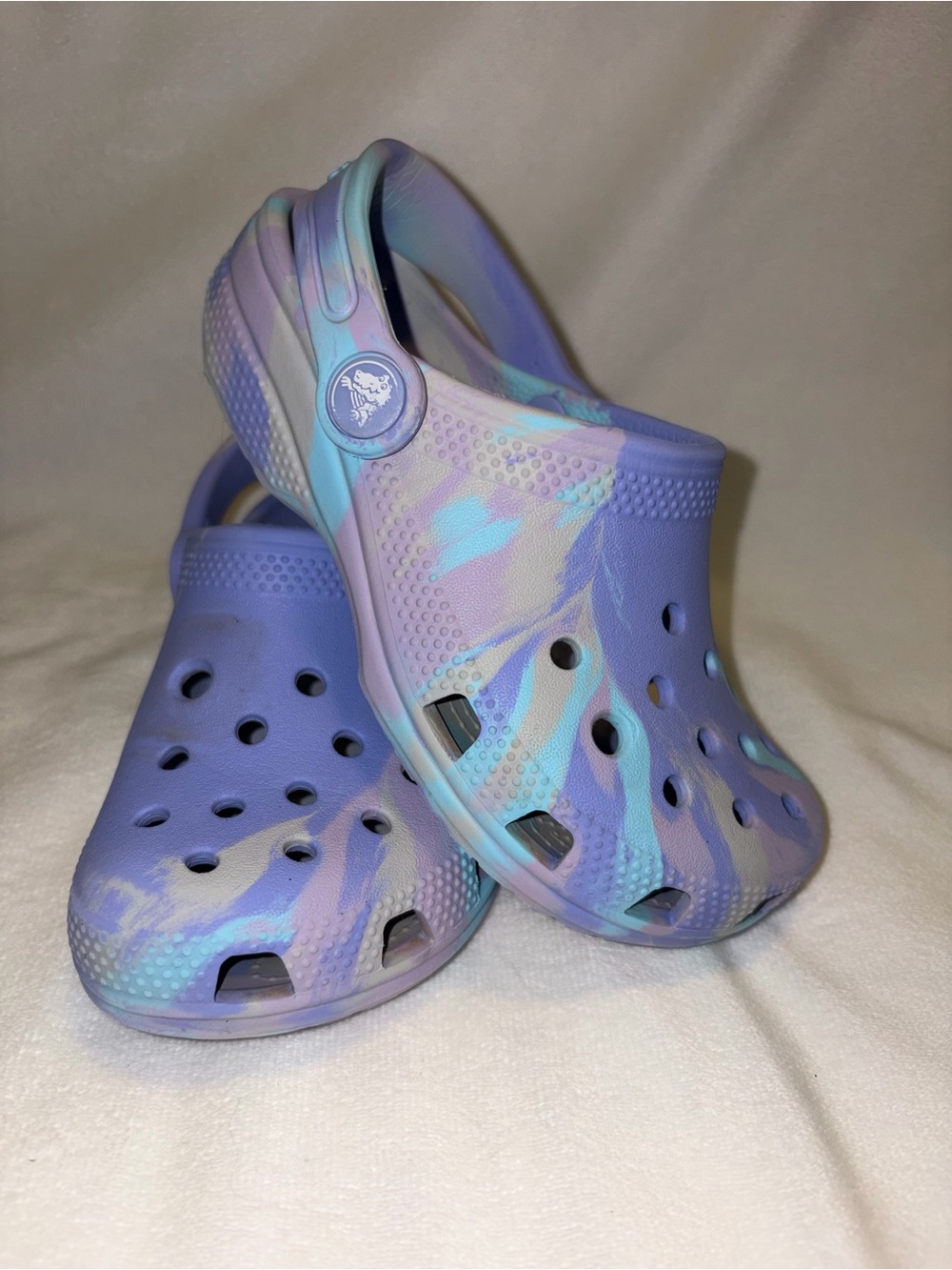 CROCS Kids Purple and Light Blue Tie-Dye Clog  kid size 11